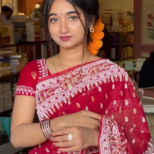 হাফসিল্ক জামদানি শাড়ি BUS-104