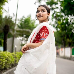 হাফসিল্ক জামদানি শাড়ী কোড নং ২০৫