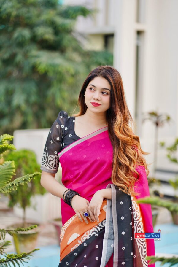 আদুরী 🌺 প্রিমিয়াম কোয়ালিটি দুবাই চেরি সিল্ক শাড়ি 💥 - Image 5
