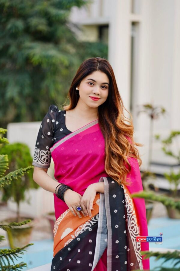 আদুরী 🌺 প্রিমিয়াম কোয়ালিটি দুবাই চেরি সিল্ক শাড়ি 💥 - Image 7