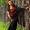 সেমি মসলিন এমব্রয়ডারি  শাড়ি - Image 9