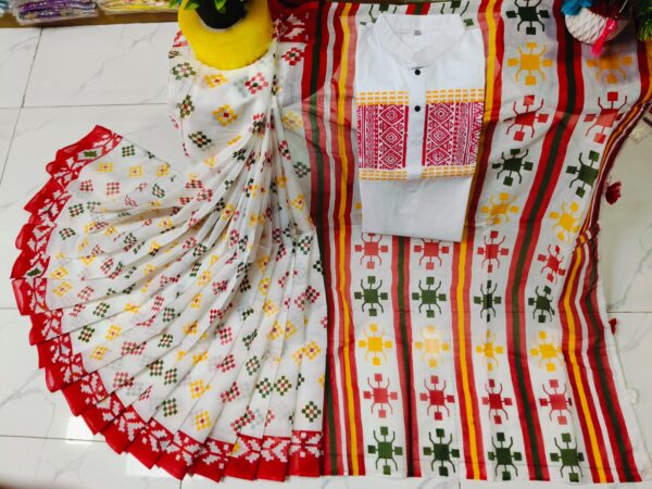 Premium Quality Matching Couple Set  SAREE AND PANJABI CODE NO : BF-575
