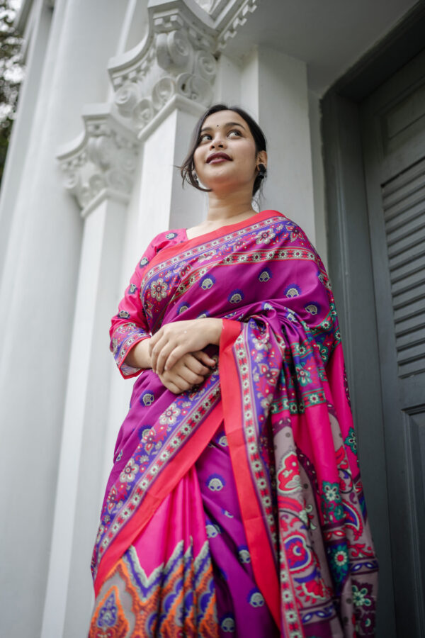 Rupnandini | রুপনন্দিনী  Grand Heritage Silk Saree – Majestic Digital Weaves  RNHS-25X - Image 4