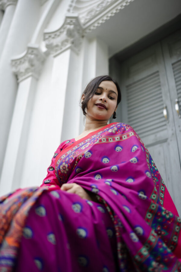 Rupnandini | রুপনন্দিনী  Grand Heritage Silk Saree – Majestic Digital Weaves  RNHS-25X - Image 6