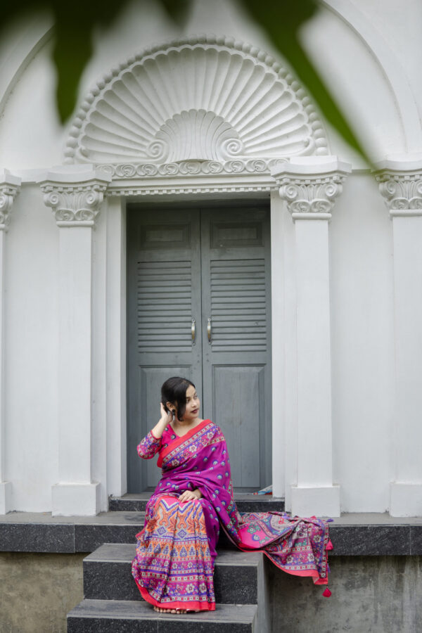 Rupnandini | রুপনন্দিনী  Grand Heritage Silk Saree – Majestic Digital Weaves  RNHS-25X - Image 7