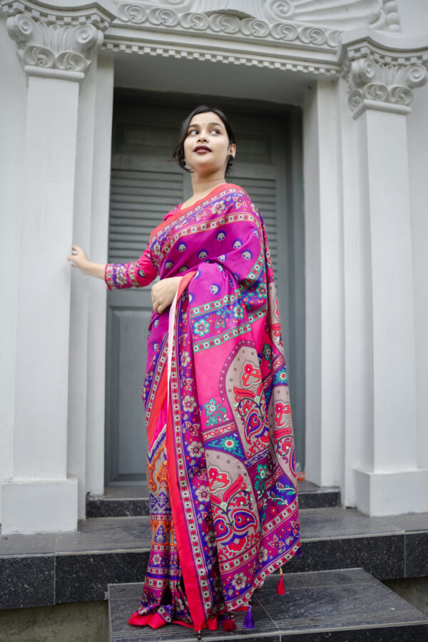 Rupnandini | রুপনন্দিনী  Grand Heritage Silk Saree – Majestic Digital Weaves  RNHS-25X - Image 8