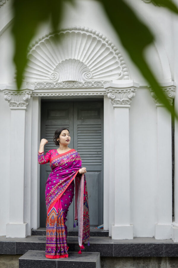 Rupnandini | রুপনন্দিনী  Grand Heritage Silk Saree – Majestic Digital Weaves  RNHS-25X - Image 2