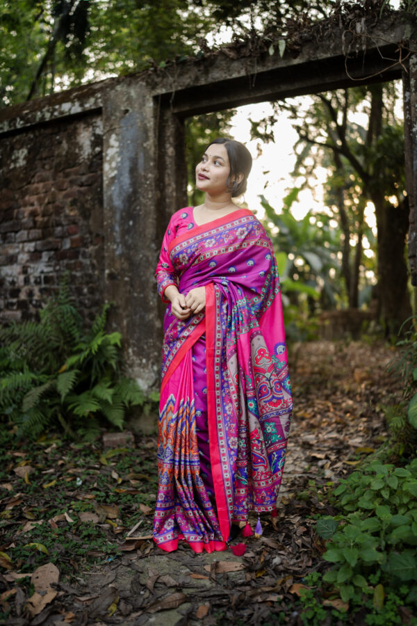 Rupnandini | রুপনন্দিনী  Grand Heritage Silk Saree – Majestic Digital Weaves  RNHS-25X - Image 3