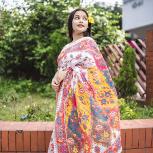 বসন্তবালা | BosontoBala – স্ক্রিন প্রিন্ট হাফসিল্ক শাড়ি + ফ্রি ব্লাউজ পিস