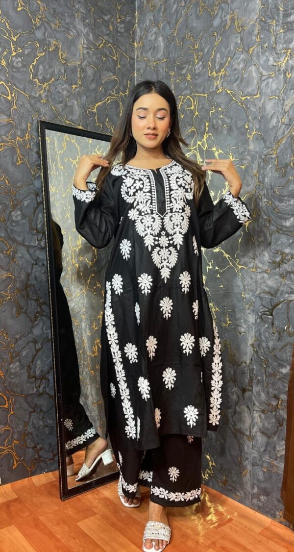 Lakhnou Embroidered 2-Piece Set – Premium Chinese Linen Fabrics BL-B5 - Image 3