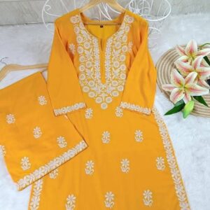 Lakhnou Embroidered 2-Piece Set – Premium Chinese Linen Fabrics BL-Y3