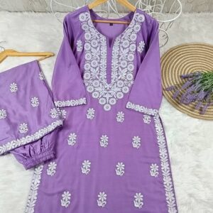 Lakhnou Embroidered 2-Piece Set – Premium Chinese Linen Fabrics BL-M2