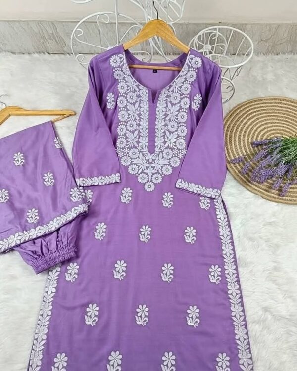 Lakhnou Embroidered 2-Piece Set – Premium Chinese Linen Fabrics BL-M2