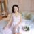 Midnight Bloom – Premium Flared Satin Nightwear with Panty (Free Size | 180” Gher)