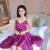 Midnight Bloom – Premium Flared Satin Nightwear with Panty Free Size | 180” Gher
