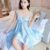 Midnight Bloom – Premium Flared Satin Nightwear with Panty Free Size