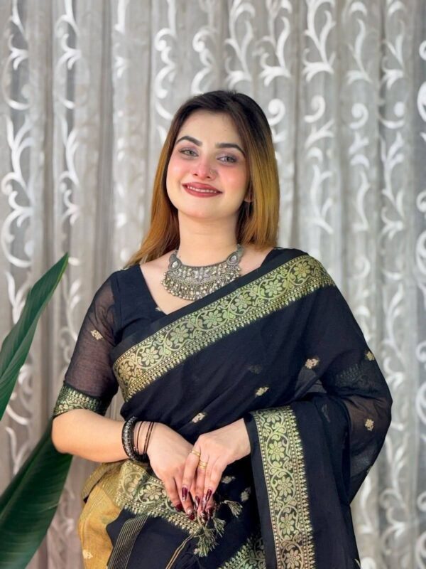 Madhurai Tangail Heritage Silk Saree - ELTU004 - Image 5