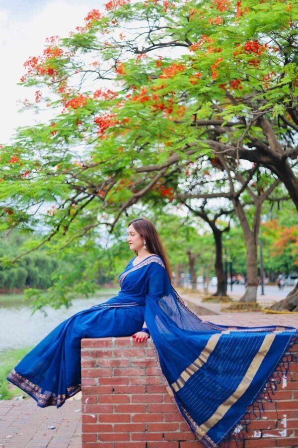 Madhurai Tangail Heritage Silk Saree - ELTU003 - Image 3
