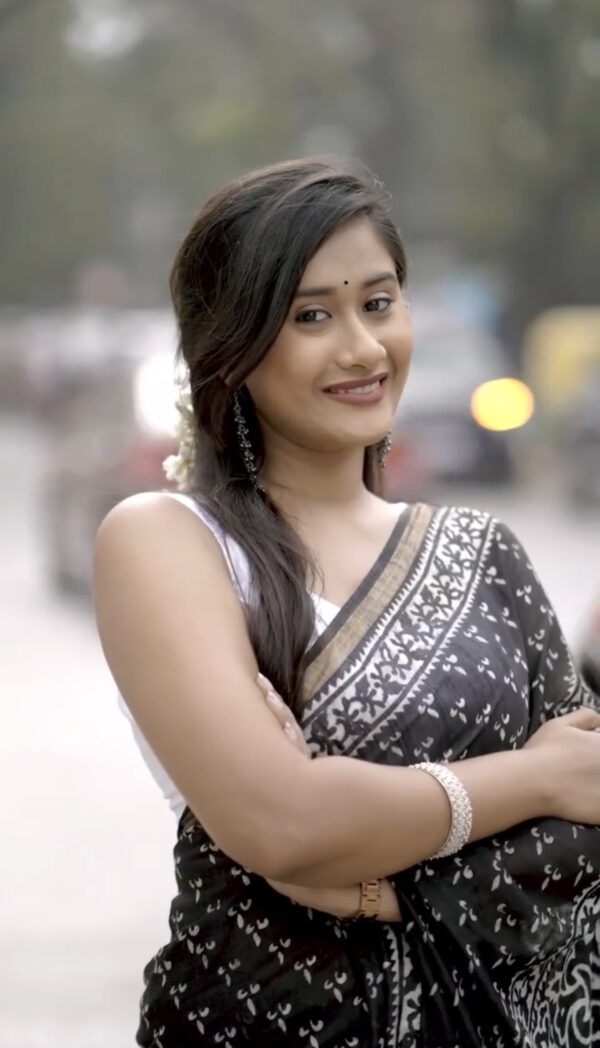নিগার | NIGAR – The Black Bloom Saree - Image 3