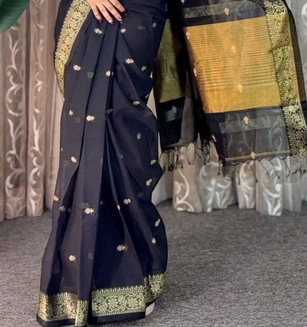 Madhurai Tangail Heritage Silk Saree - ELTU004 - Image 6