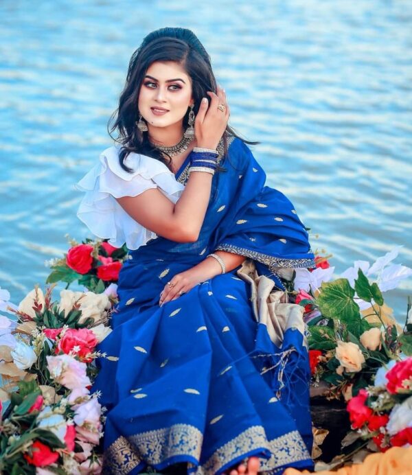 Madhurai Tangail Heritage Silk Saree - ELTU002 - Image 3