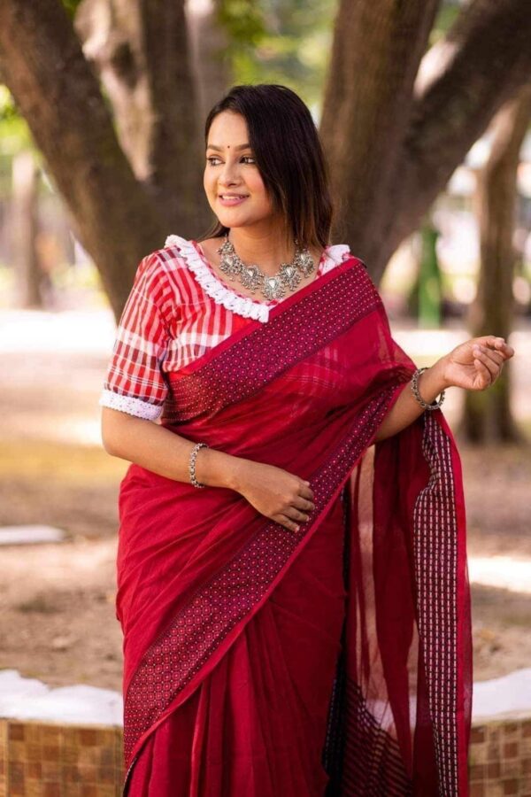 Madhurai Tangail Heritage Silk Saree - ELTU005 - Image 4