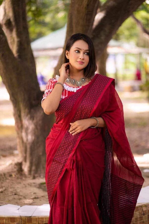 Madhurai Tangail Heritage Silk Saree - ELTU005 - Image 3