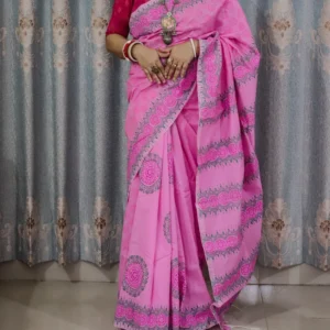 Dhupian SIlk Screen print Saree -ধুপিয়ান সিল্ক স্কিন প্রিন্টের শাড়ী
