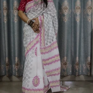 Dhupian SIlk Screen print Saree -ধুপিয়ান সিল্ক স্কিন প্রিন্টের শাড়ী