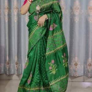 Dhupian SIlk Screen print Saree -ধুপিয়ান সিল্ক স্কিন প্রিন্টের শাড়ী
