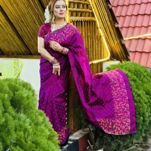 Premium Dhupiyan Silk Saree with Chunri Print – Elegant & Timeless