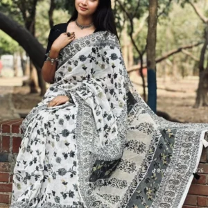 Hafsilk Jamdani Saree - হাফসিল্ক জামদানি শাড়ি