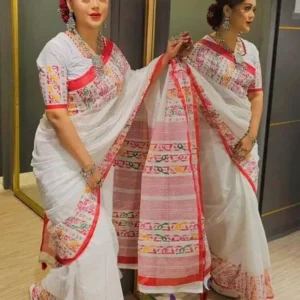 Hafsilk Jamdani Saree - হাফসিল্ক জামদানি শাড়ি