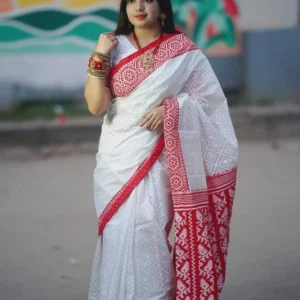 Hafsilk Jamdani Saree - হাফসিল্ক জামদানি শাড়ি