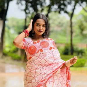 Hafsilk Jamdani Saree - হাফসিল্ক জামদানি শাড়ি
