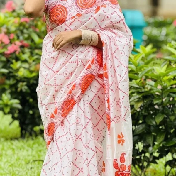 Hafsilk Jamdani Saree - হাফসিল্ক জামদানি শাড়ি - Image 2