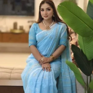 Hafsilk Jamdani Saree - হাফসিল্ক জামদানি শাড়ি