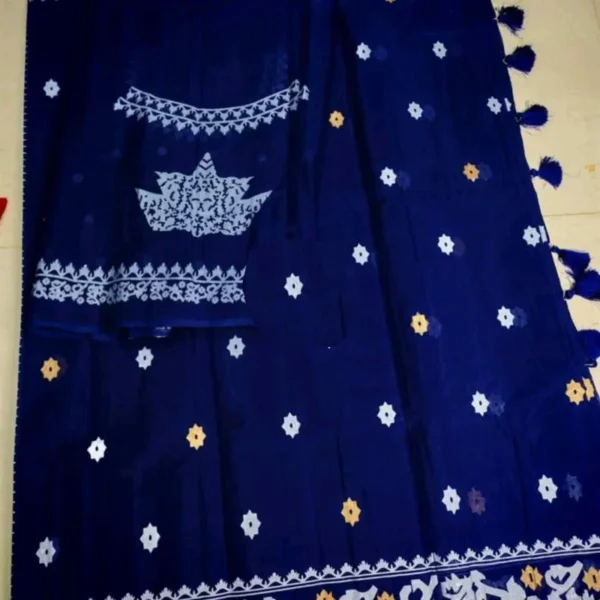 Hafsilk Jamdani Saree - হাফসিল্ক জামদানি শাড়ি - Image 2