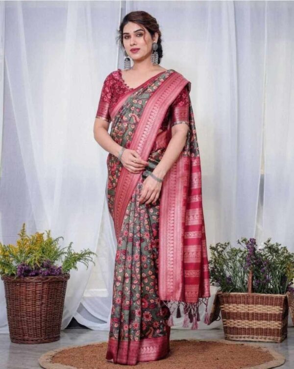 Premium Quality Digital Print Saree — Charm | BUS-DP-4003 - Image 2