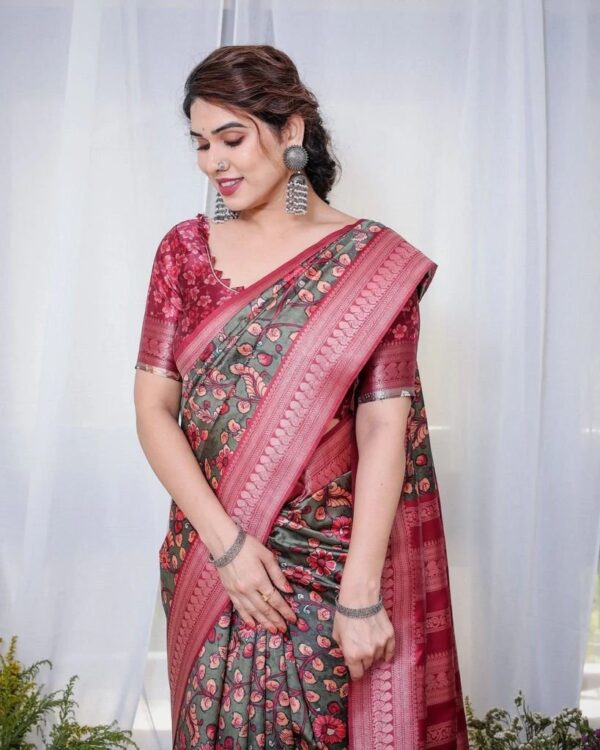 Premium Quality Digital Print Saree — Charm | BUS-DP-4003 - Image 3