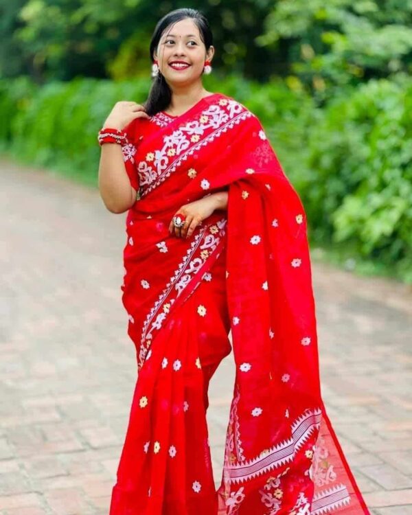 Hafsilk Jamdani Saree - হাফসিল্ক জামদানি শাড়ি