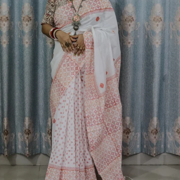 Dhupian SIlk Screen print Saree -ধুপিয়ান সিল্ক স্কিন প্রিন্টের শাড়ী