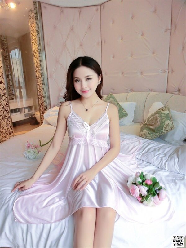 Midnight Bloom – Premium Flared Satin Nightwear with Panty (Free Size | 180” Gher)
