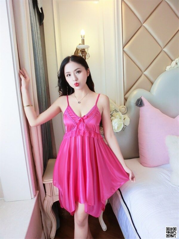 Midnight Bloom – Premium Flared Satin Nightwear with Panty Free Size | 180