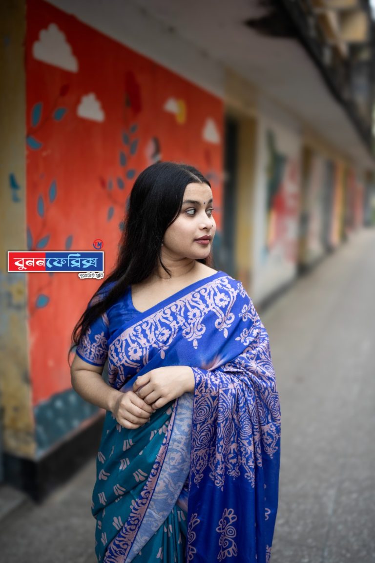 Bunon Fabrics – Elegant সেমি মসলিন Saree BUS-১৪৩